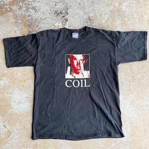 Vintage 1990’s RARE Band Tee COIL Black Double Sided Print Post Industrial